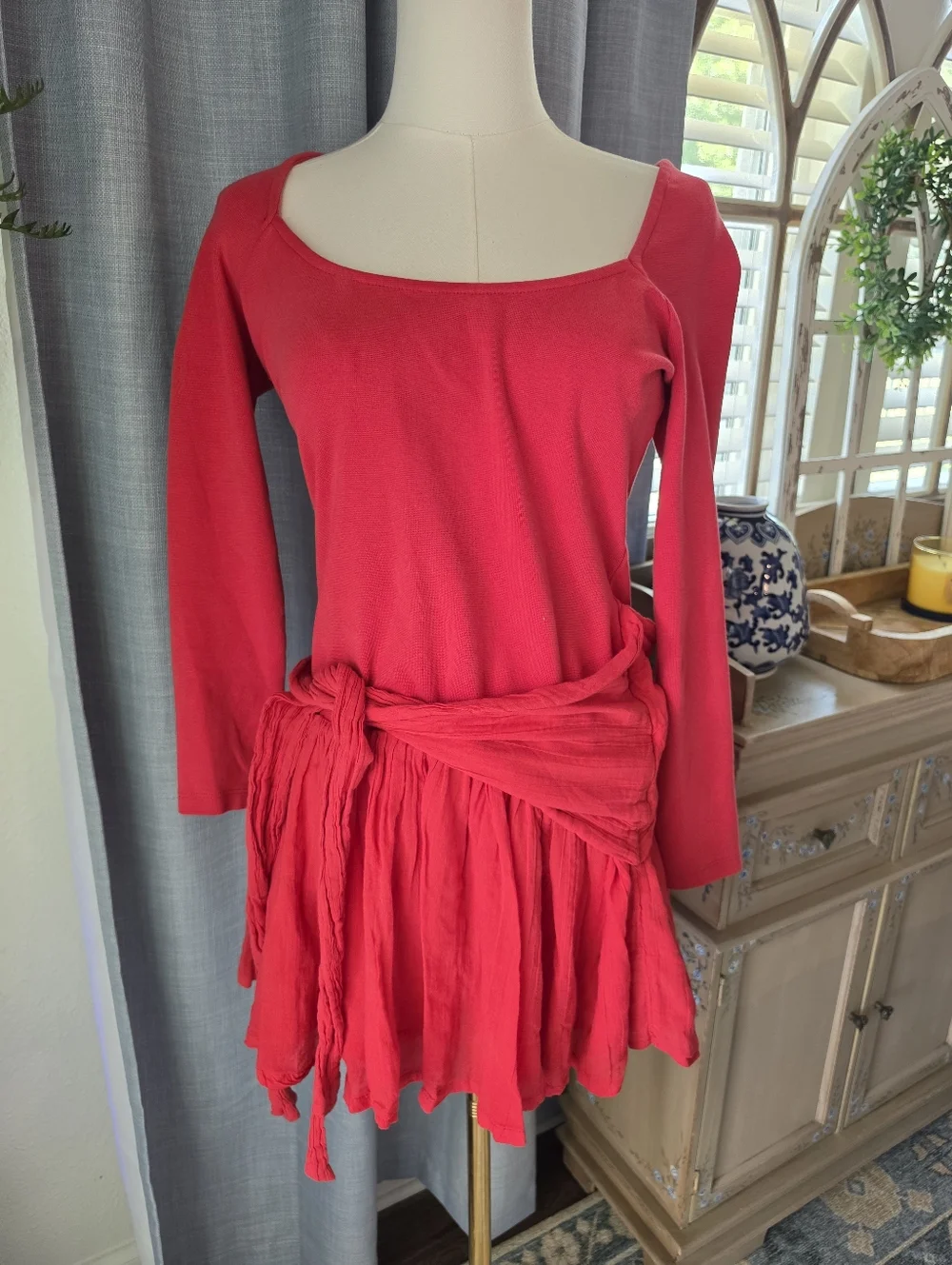 Free People Lexi Drop Waist Mini Dress
